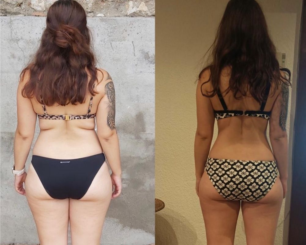 Cambio físico antes y después mujer