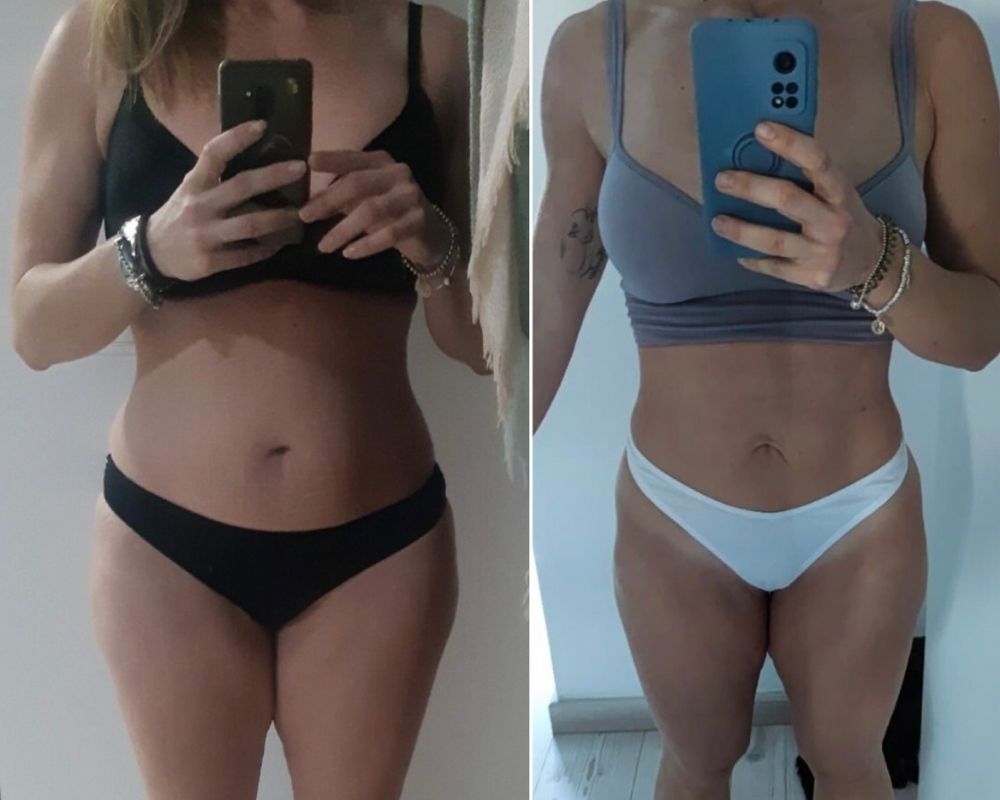 Cambio físico antes y después mujer