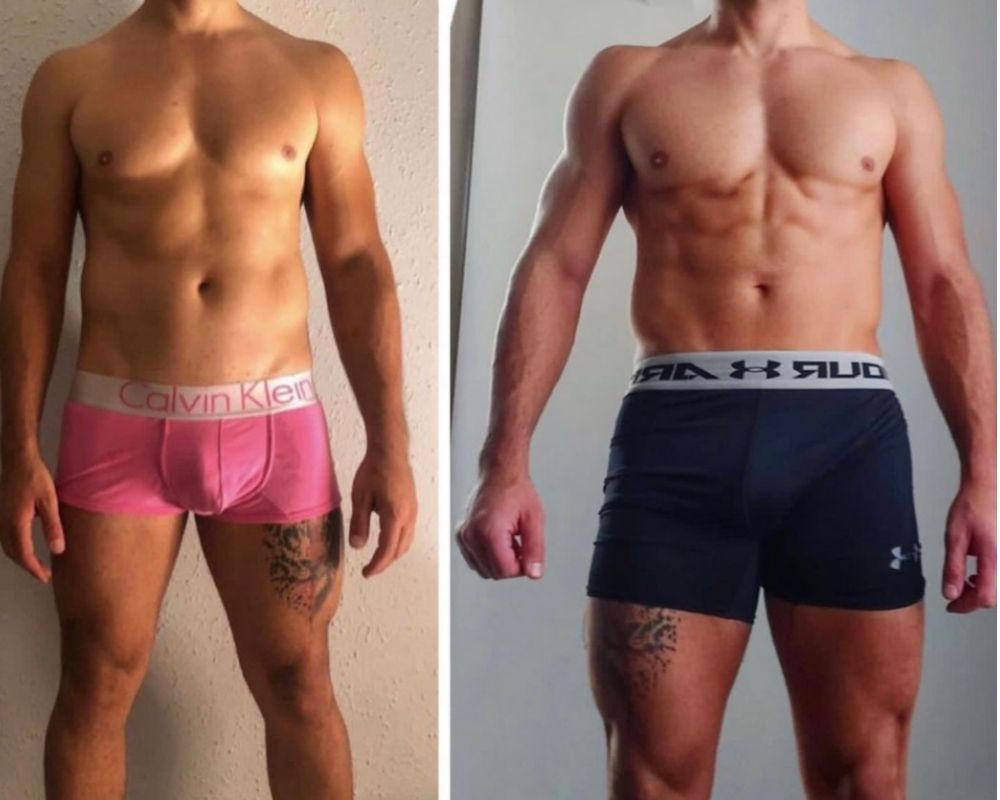 Cambio físico antes y después hombre