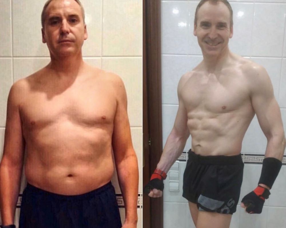 Cambio físico antes y después hombre